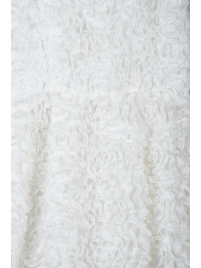 Comme Des Garçons White Ruffled Textured Polyester Maxi Dress