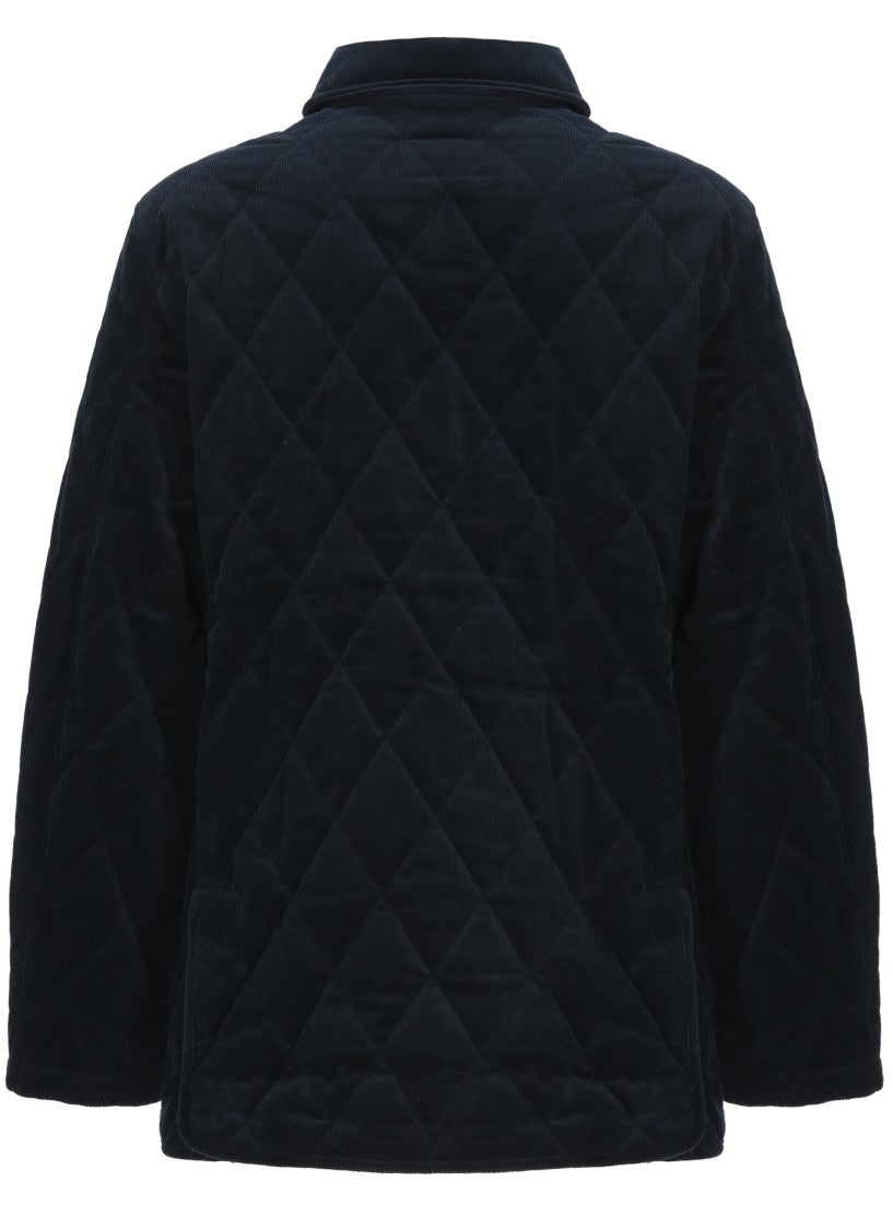 Polo Ralph Lauren Blue Quilted Velvet Shirt Jacket