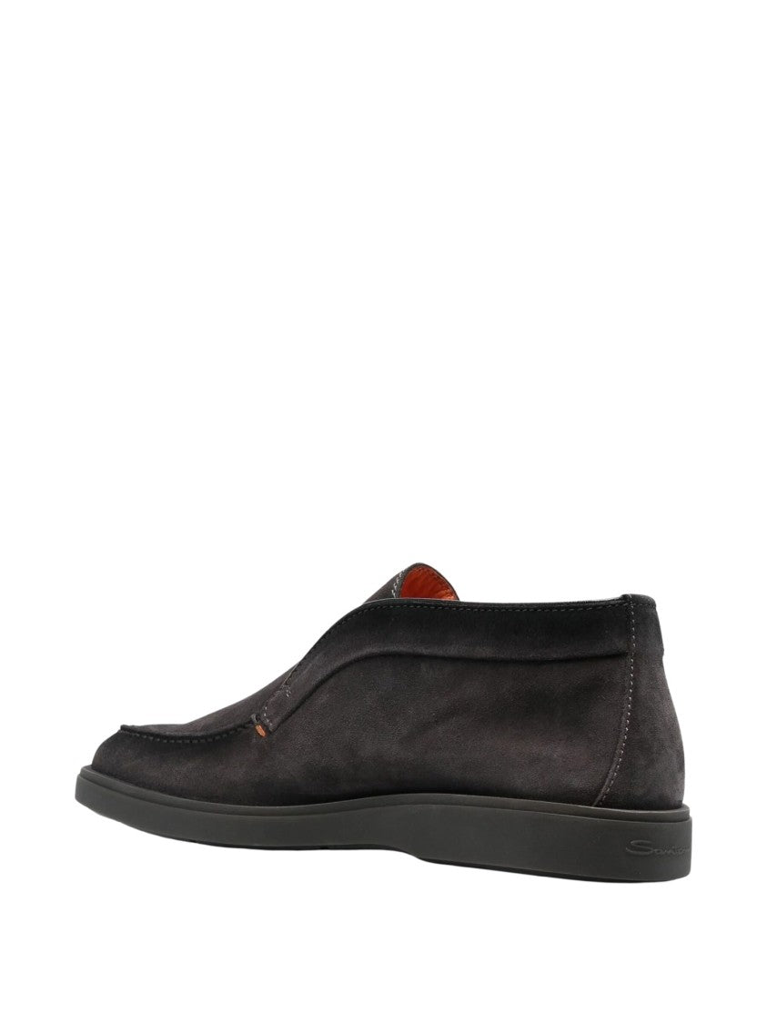 Santoni Dragon Moccasin Suede Loafers