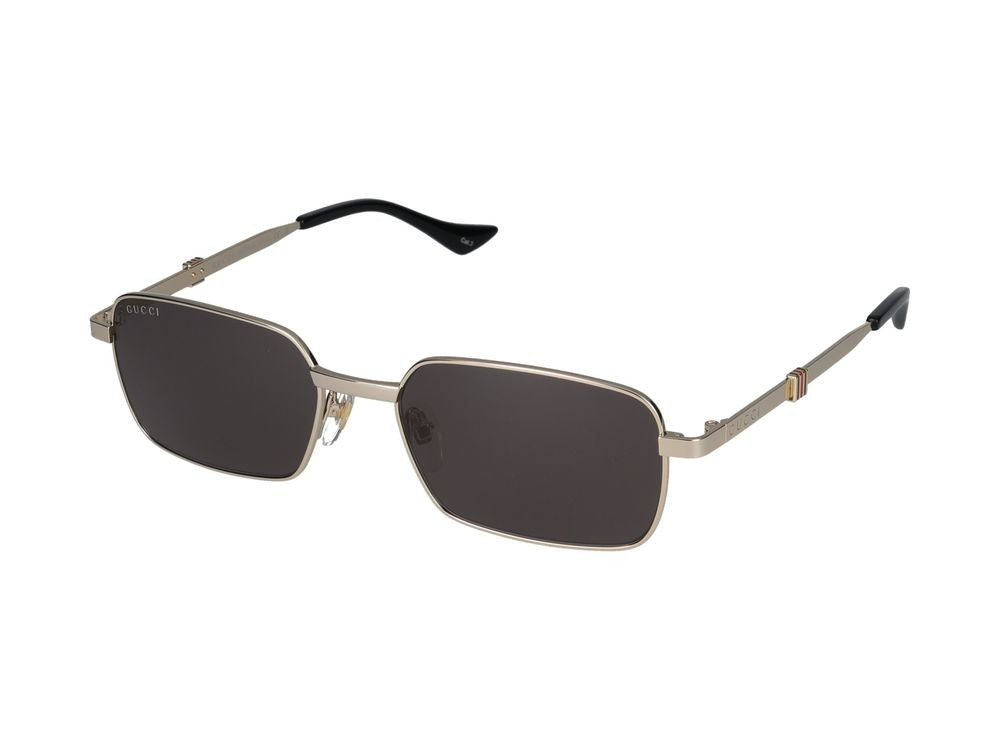 Gucci Gold Square Metal Frame Sunglasses