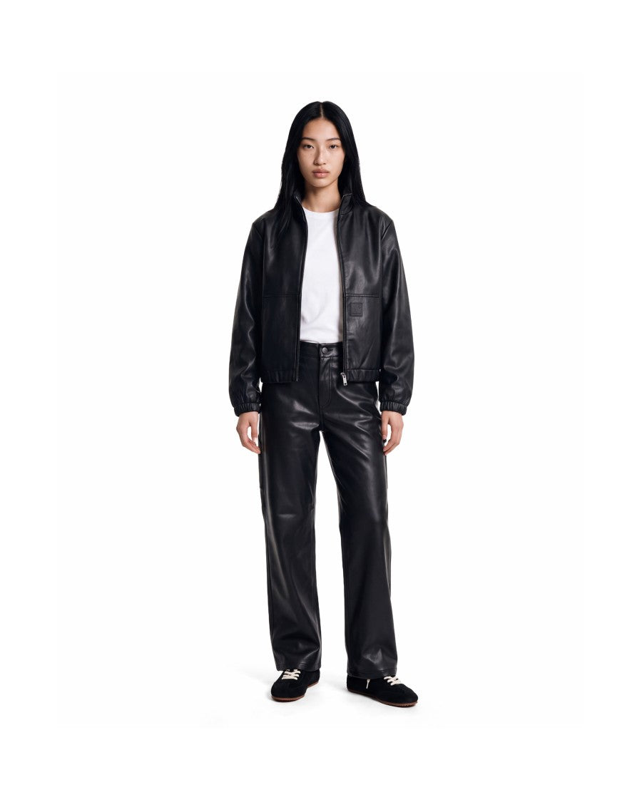 Carhartt Wip Black Wide-Leg Synthetic Leather Work Pants