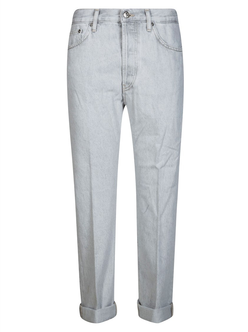 Dondup Light Wash Cuffed Boyfriend Jeans