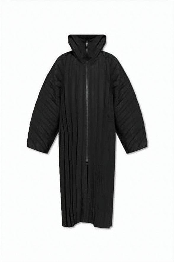 Homme Plissé Issey Miyake Padded Longline Jacket With Unique Pleated Design