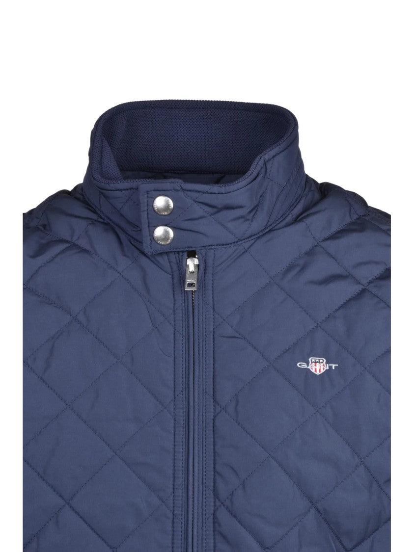 Gant Diamond-Pattern Quilted Windcheater Vest In Recycled Polyester
