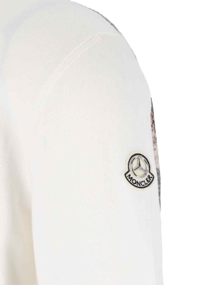 Moncler Genius Nigo Logo Crew Neck Sweatshirt, In White Cotton