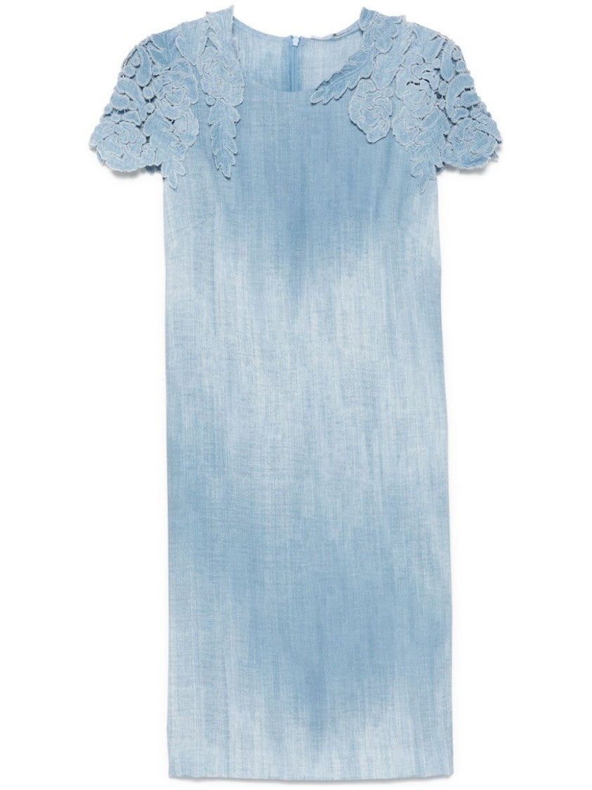 Ermanno Scervino Flowing Gradient Dress With Lace Detailing