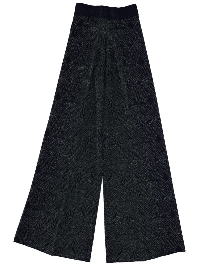 Circus Hotel Neutrals Textured Pattern Wide-Leg Pants