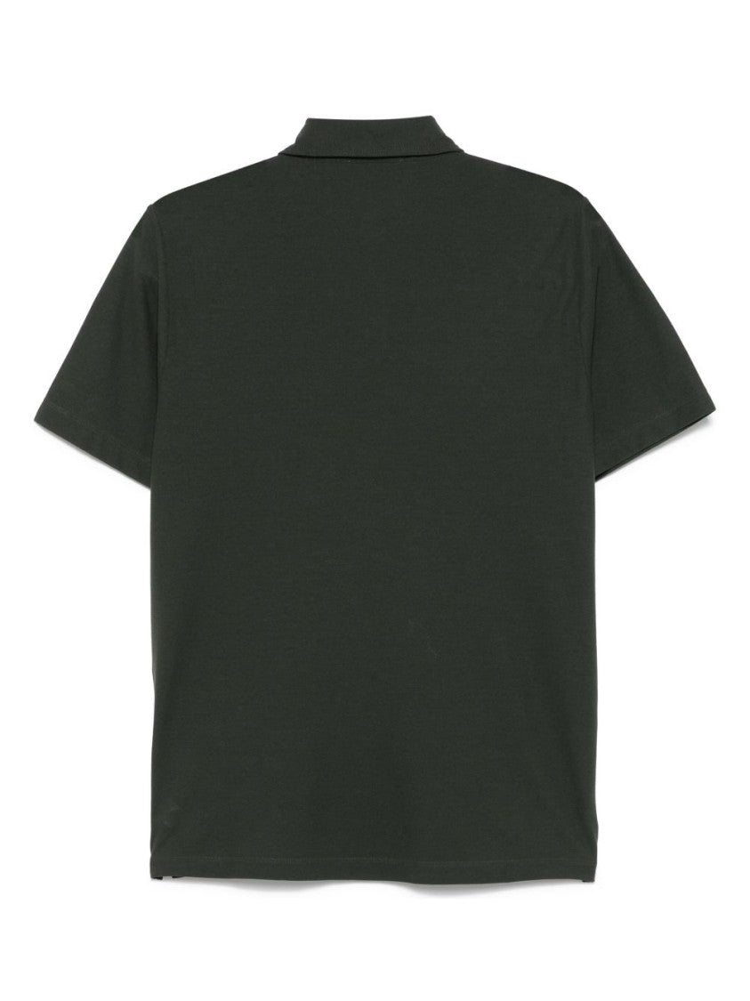 Zanone Classic Polo-Style Green T-Shirt With Button Placket