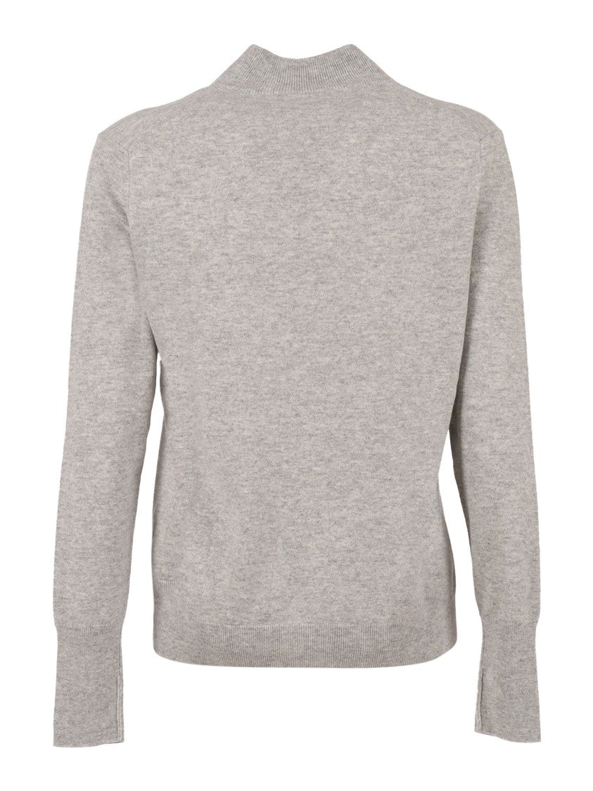 Ballantyne High Neck Cashmere Pullover With Ribbed Cuffs