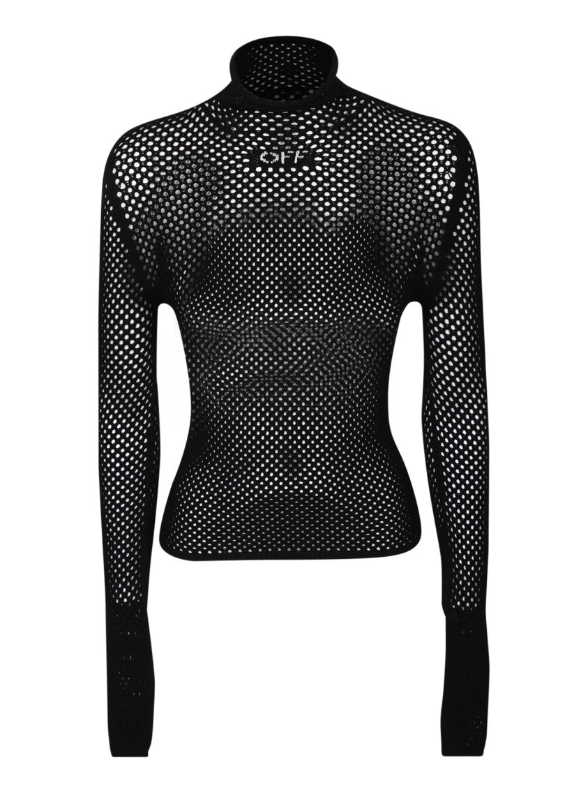 Off-White Black Viscose-Blend Sweater