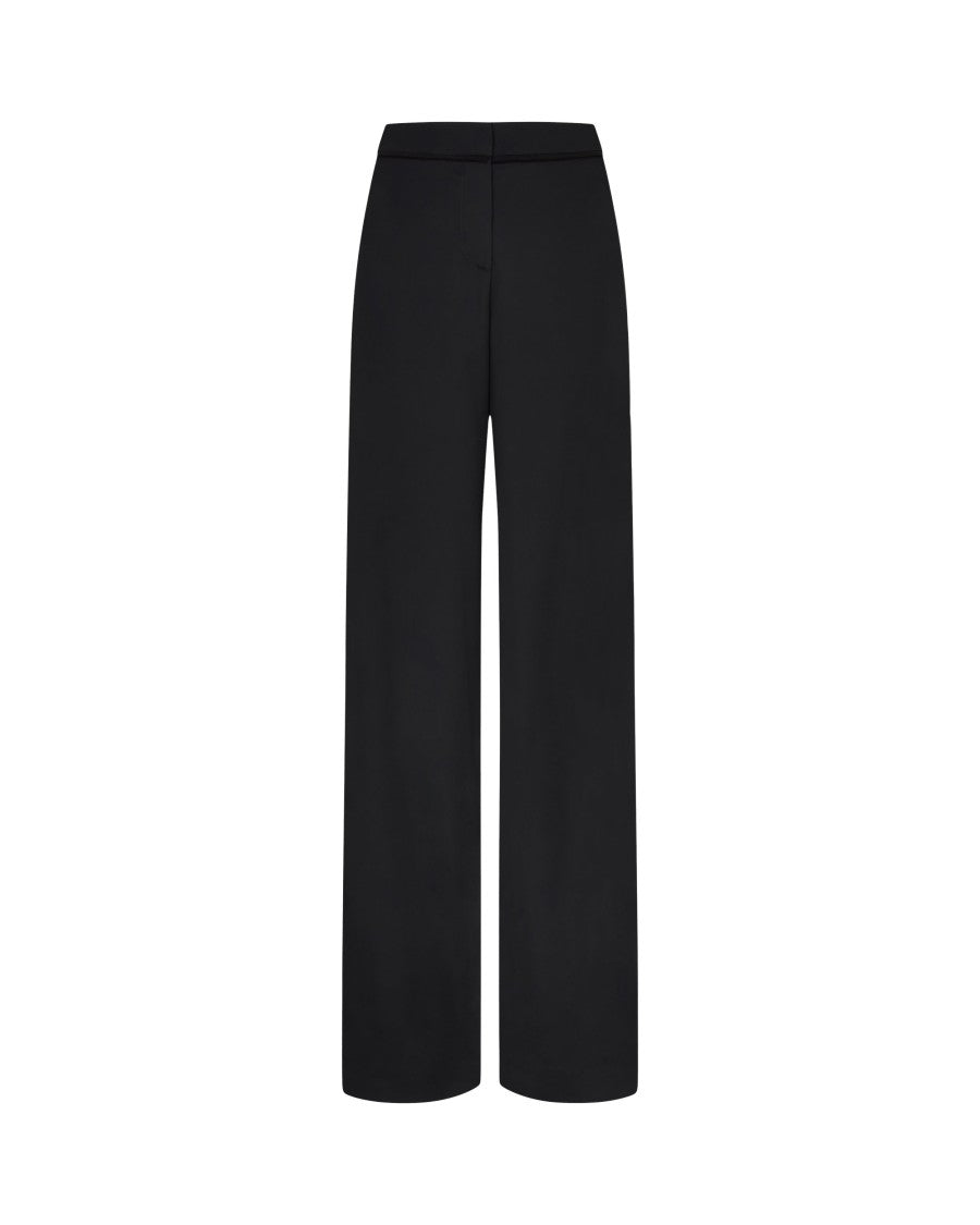 Serena Bute Tailored Trouser With Georgette Trim - Black