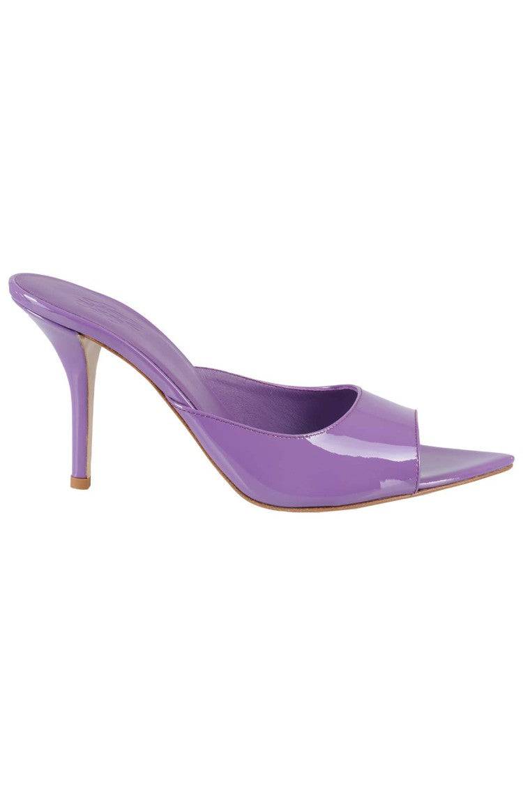 Gia Borghini Pointed Toe Mule In Glossy Purple Leather