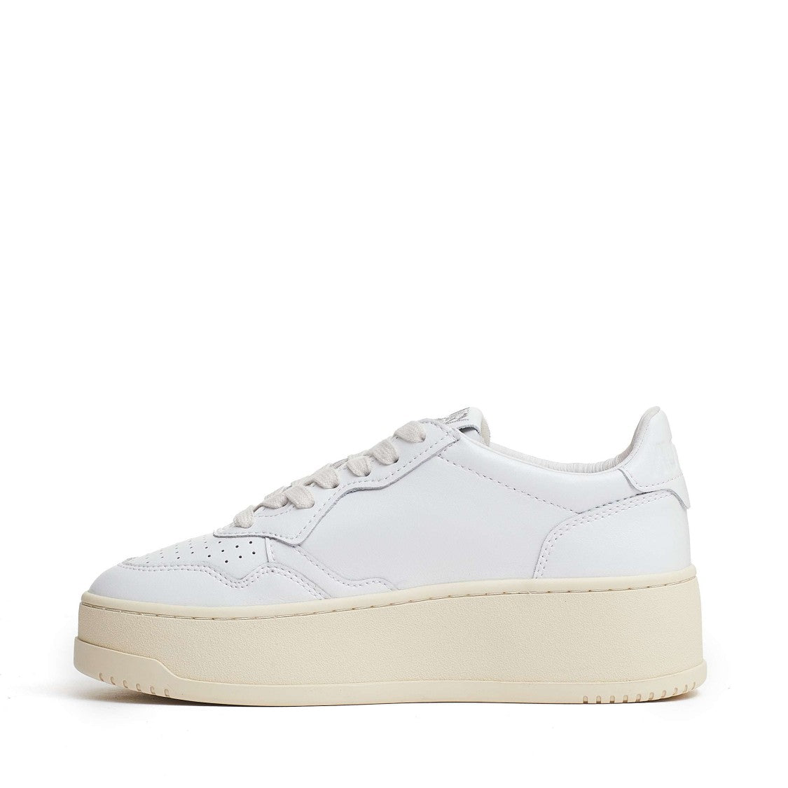 Autry Leather Upper Platform Sneakers With Perforated Design