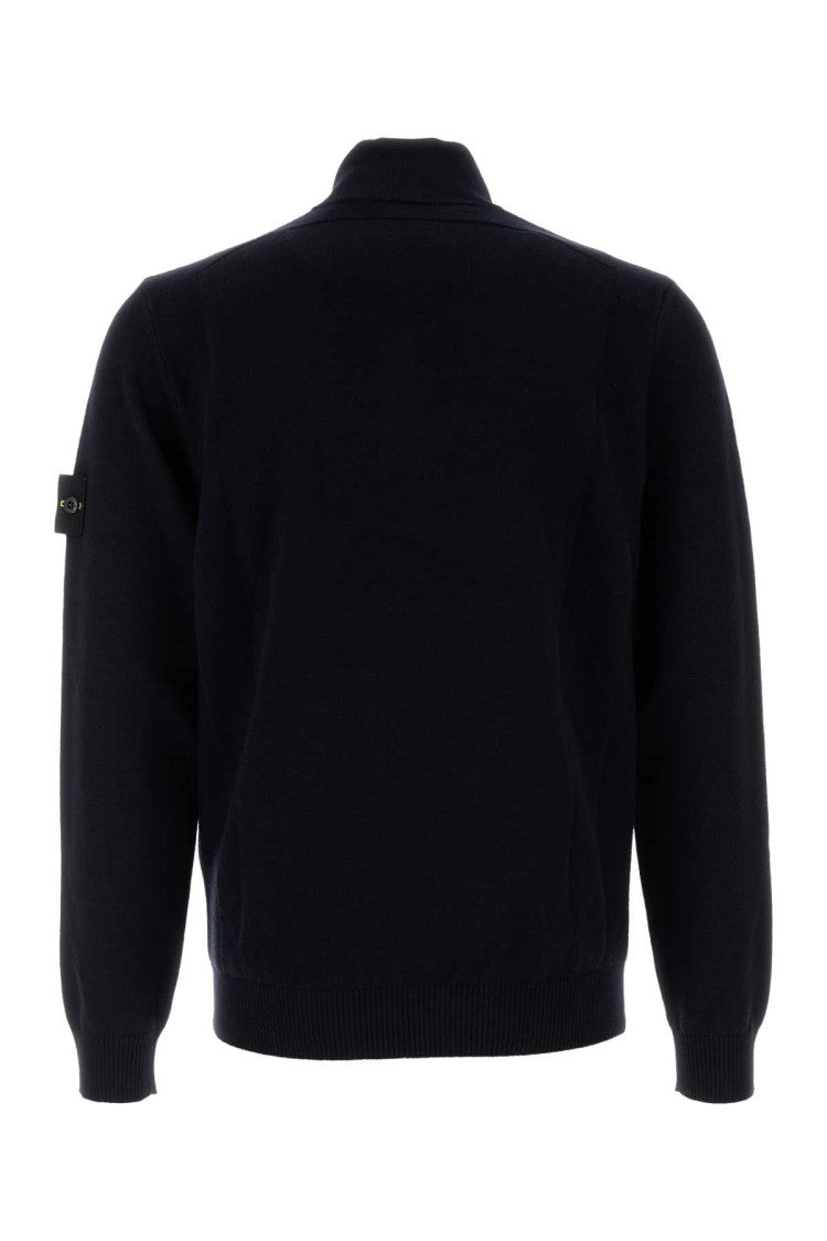 Stone Island Midnight Blue Wool Blend Sweater
