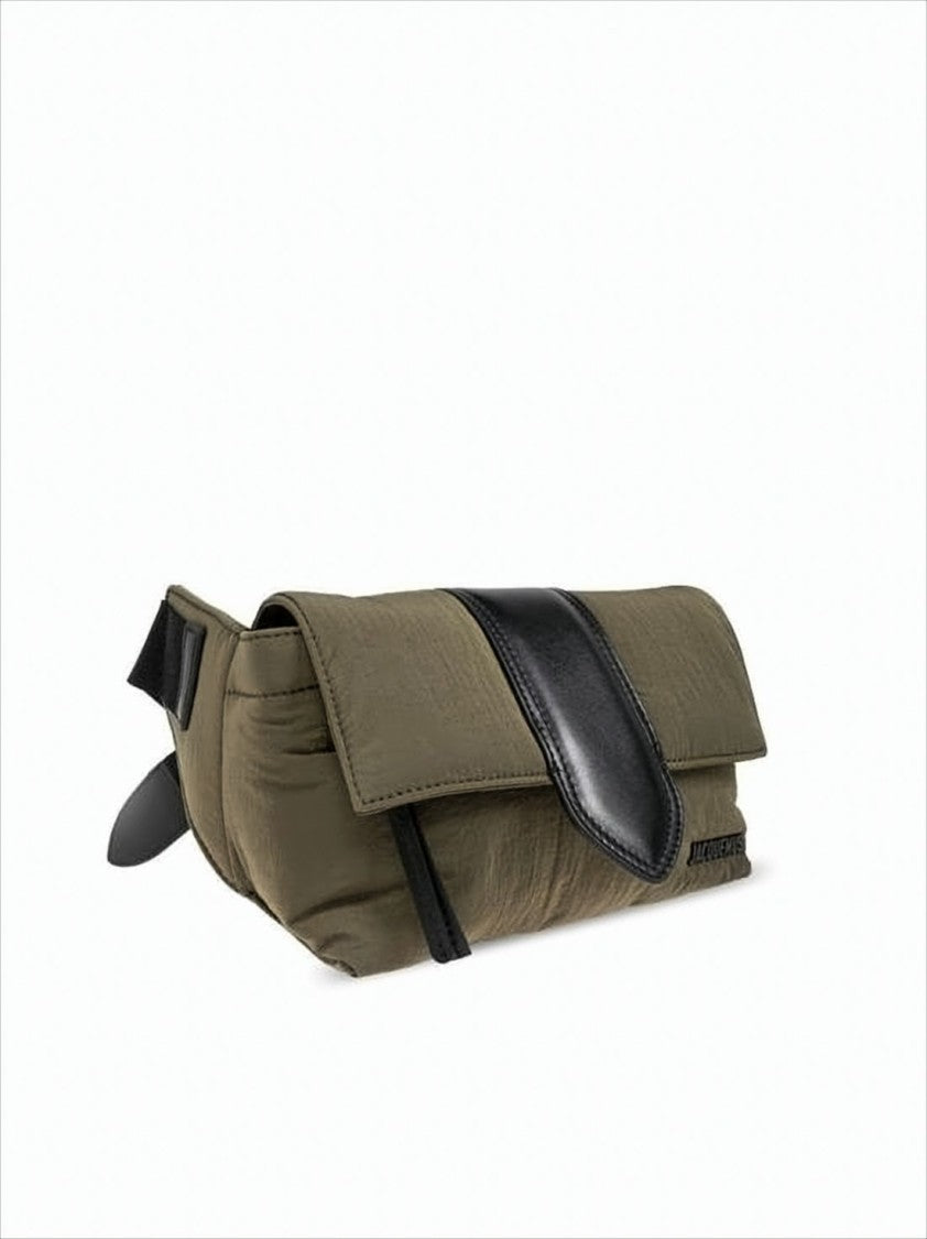 Jacquemus Textured Polyamide Belt Bag With Leather Flap Closure