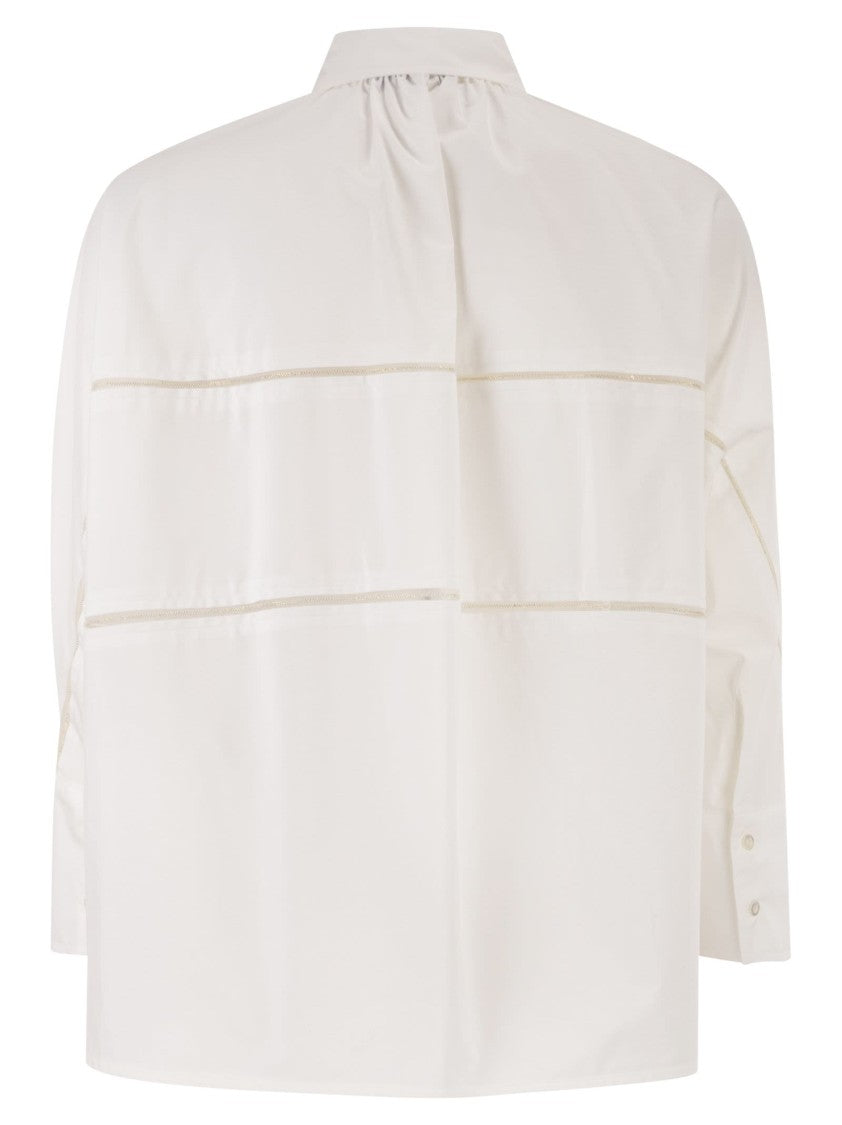 Fabiana Filippi Cropped Poplin Shirt With Detail On The Back
