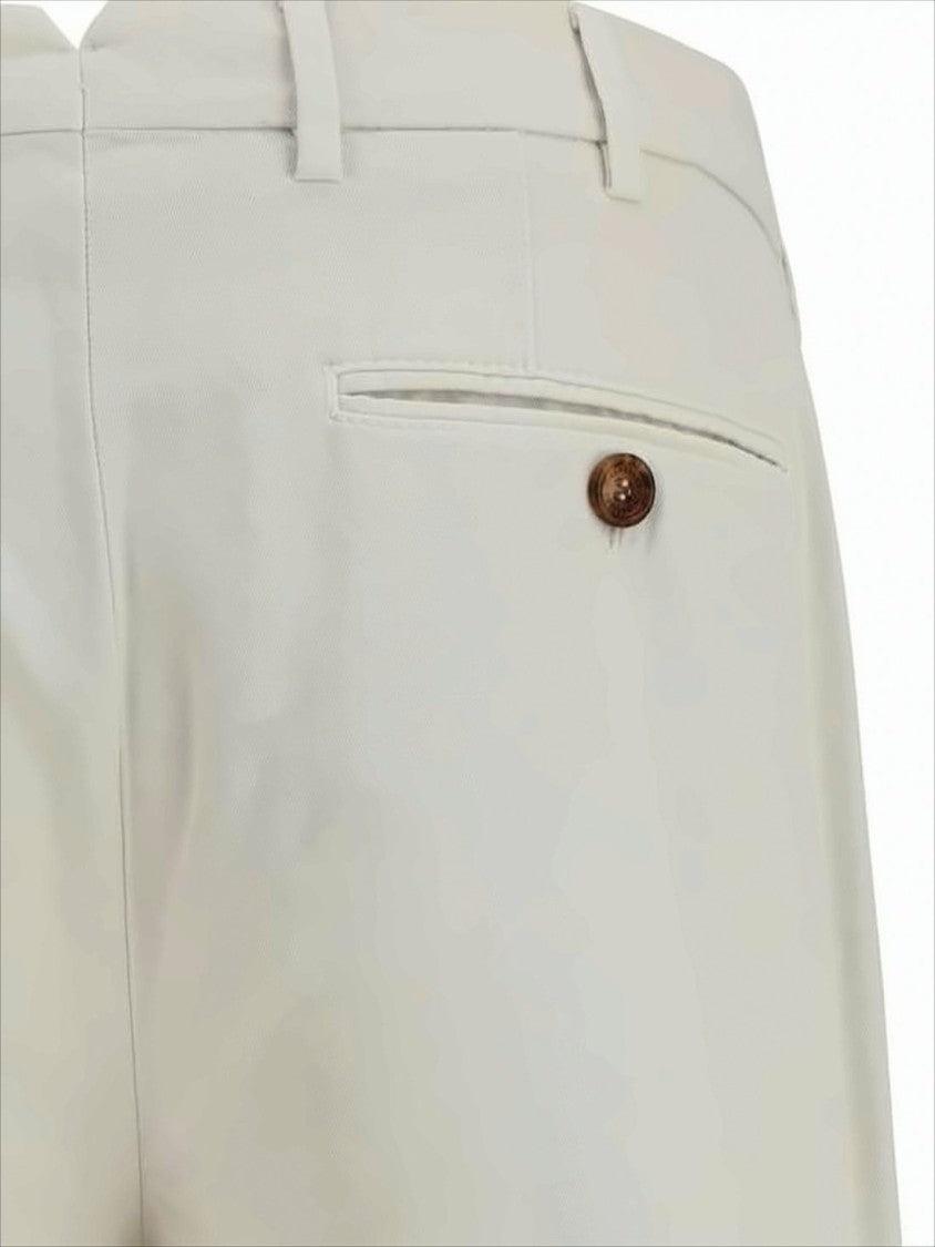 Brunello Cucinelli Straight-Fit Tailored Pants With Button Closure