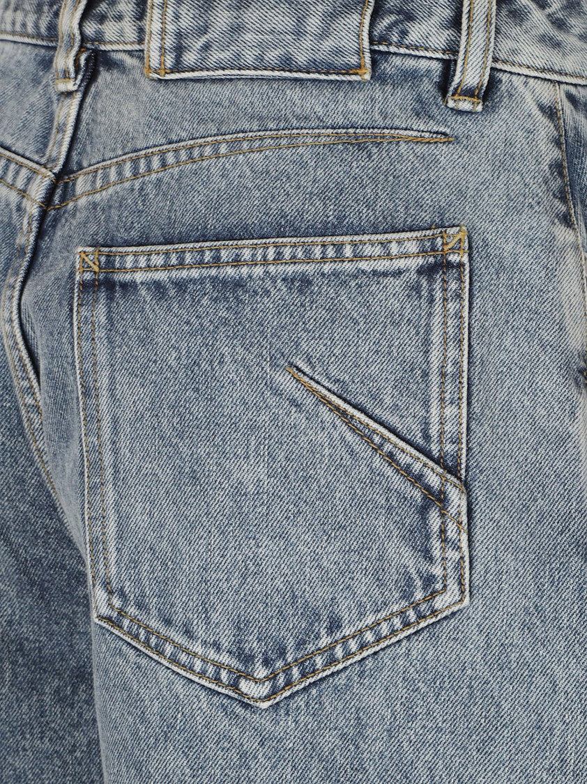 Alaïa Relaxed Wide-Leg Jeans With Faded Blue Wash