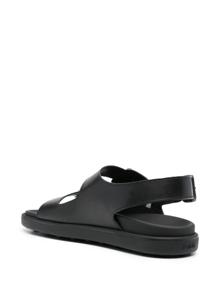 Tod's Open Black Leather Sandals