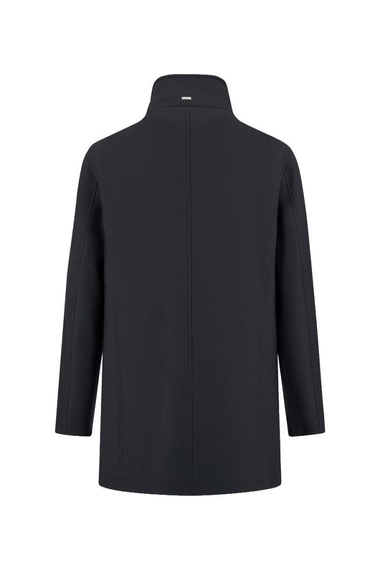Herno Charcoal Single-Breasted Quilted Collar Wool Coat