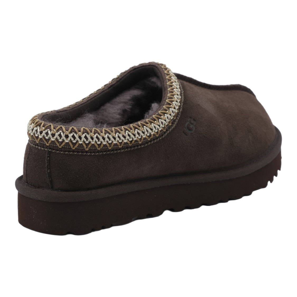 Ugg Plush Brown Suede Slip-On Flats With Braided Trim