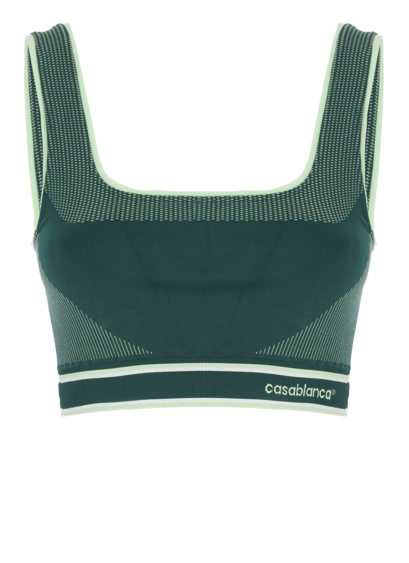 Casablanca Green Seamless Cropped Top