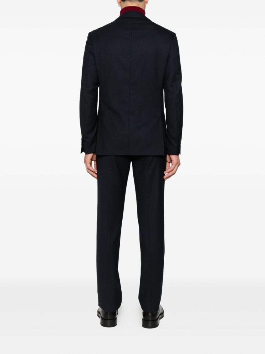 Lardini Structured Blue Blazer With Tailored Fit