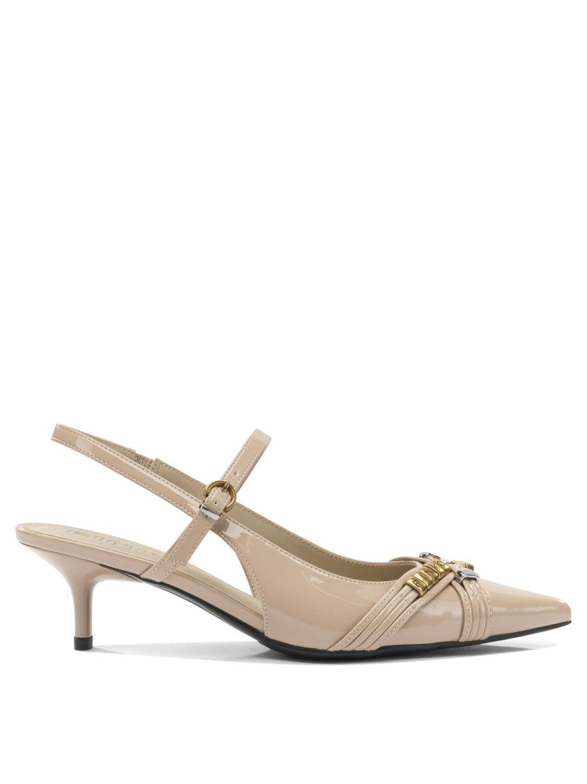 Pinko Beige Pointed Toe Heeled Pumps
