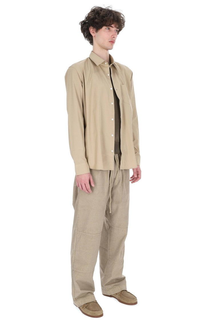 A.P.C. Owen Beige Organic Cotton Poplin Shirt