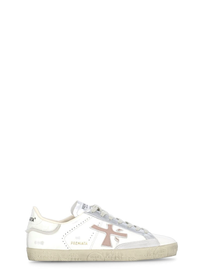 Prmt White Leather Sneakers