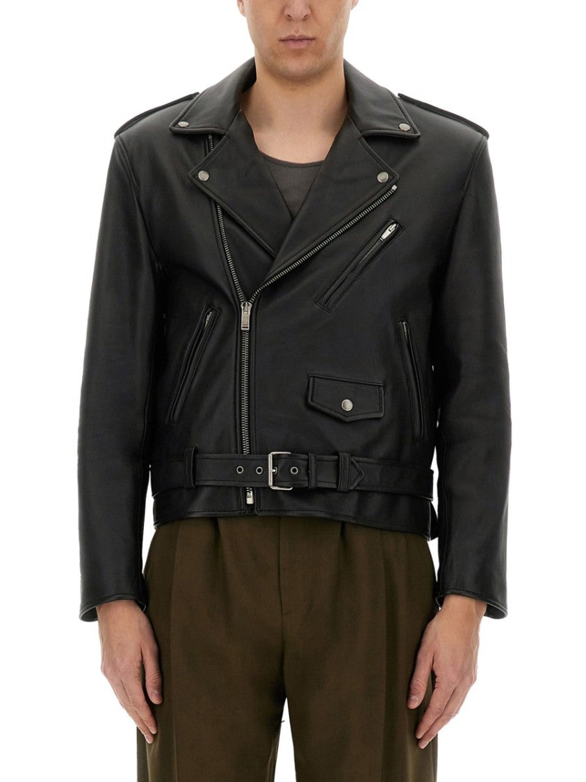 Saint Laurent Classic Biker Jacket In Smooth Lamb Leather