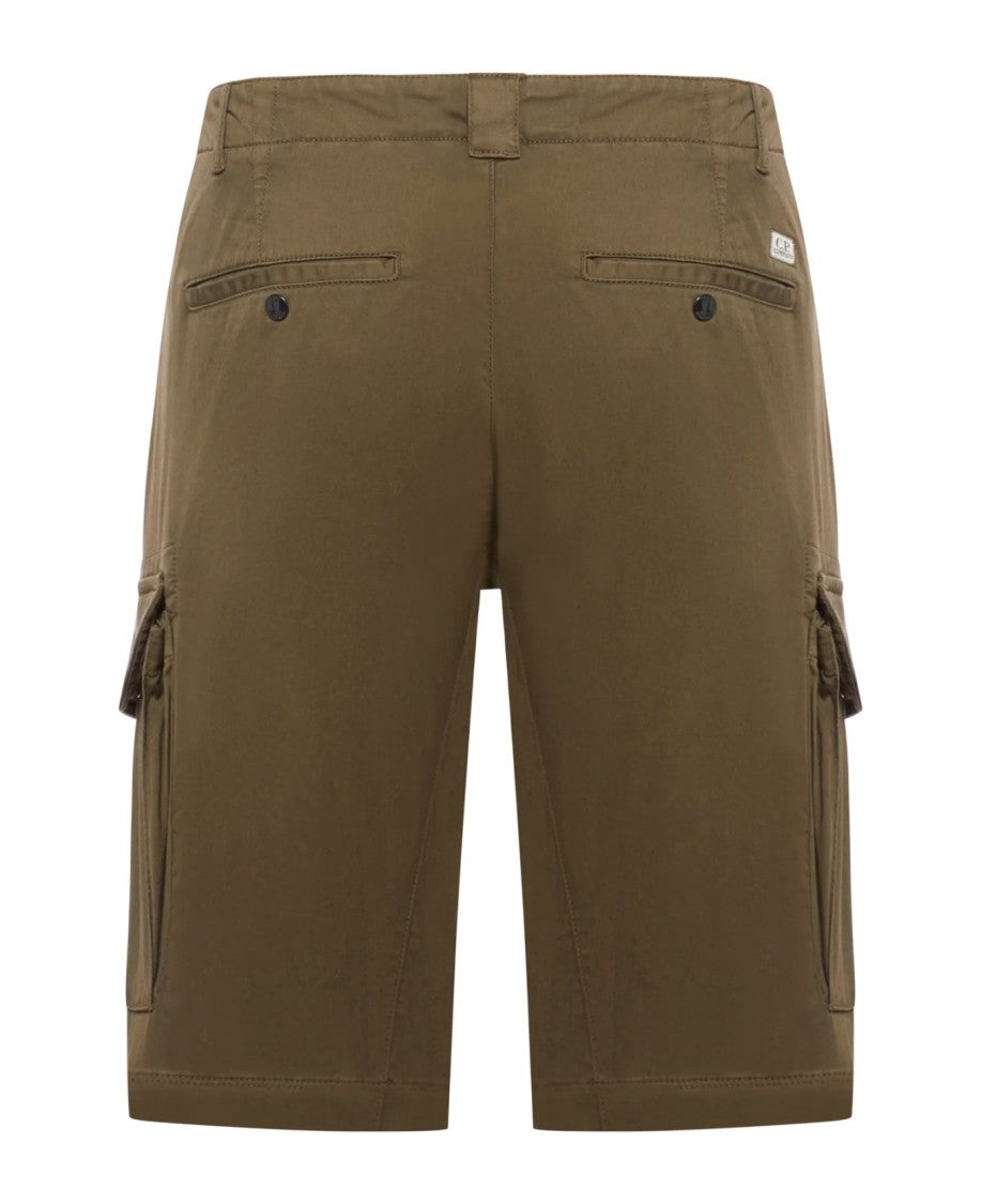 C.P. Company Mid-Thigh Tailored Brown Cargo Shorts With Multiple Pockets