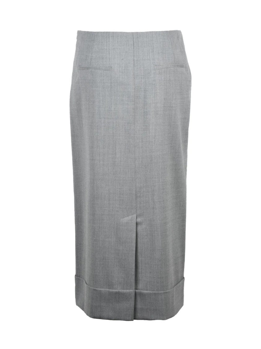 Peserico Tailored Longuette Skirt With Back Zip Closure