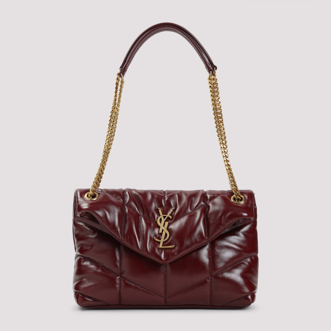 Saint Laurent Puffer Red Calf Leather Shoulder Bag