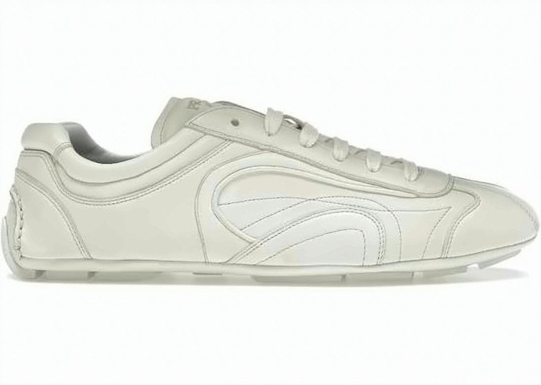 Prada White Sneaker With Suede And Nylon Upper