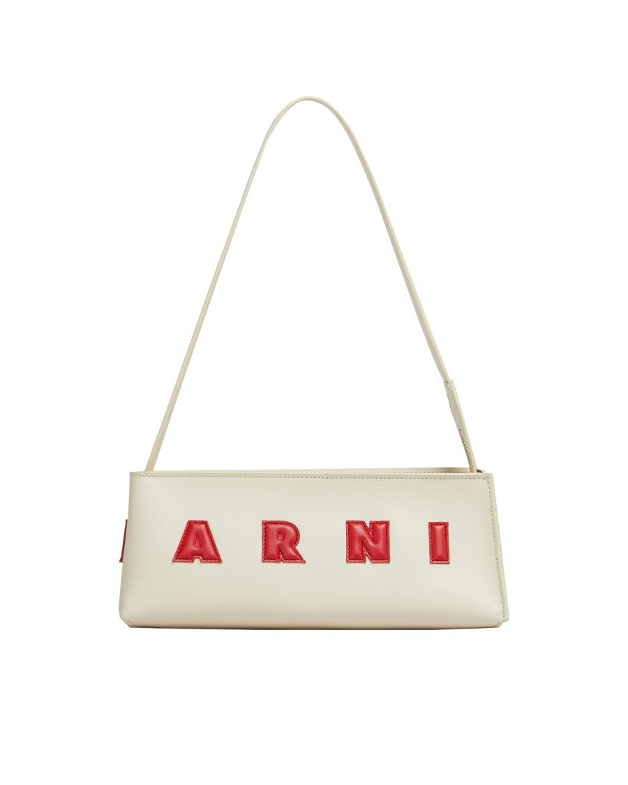 Marni Cream Museo Baguette Leather Shoulder Bag