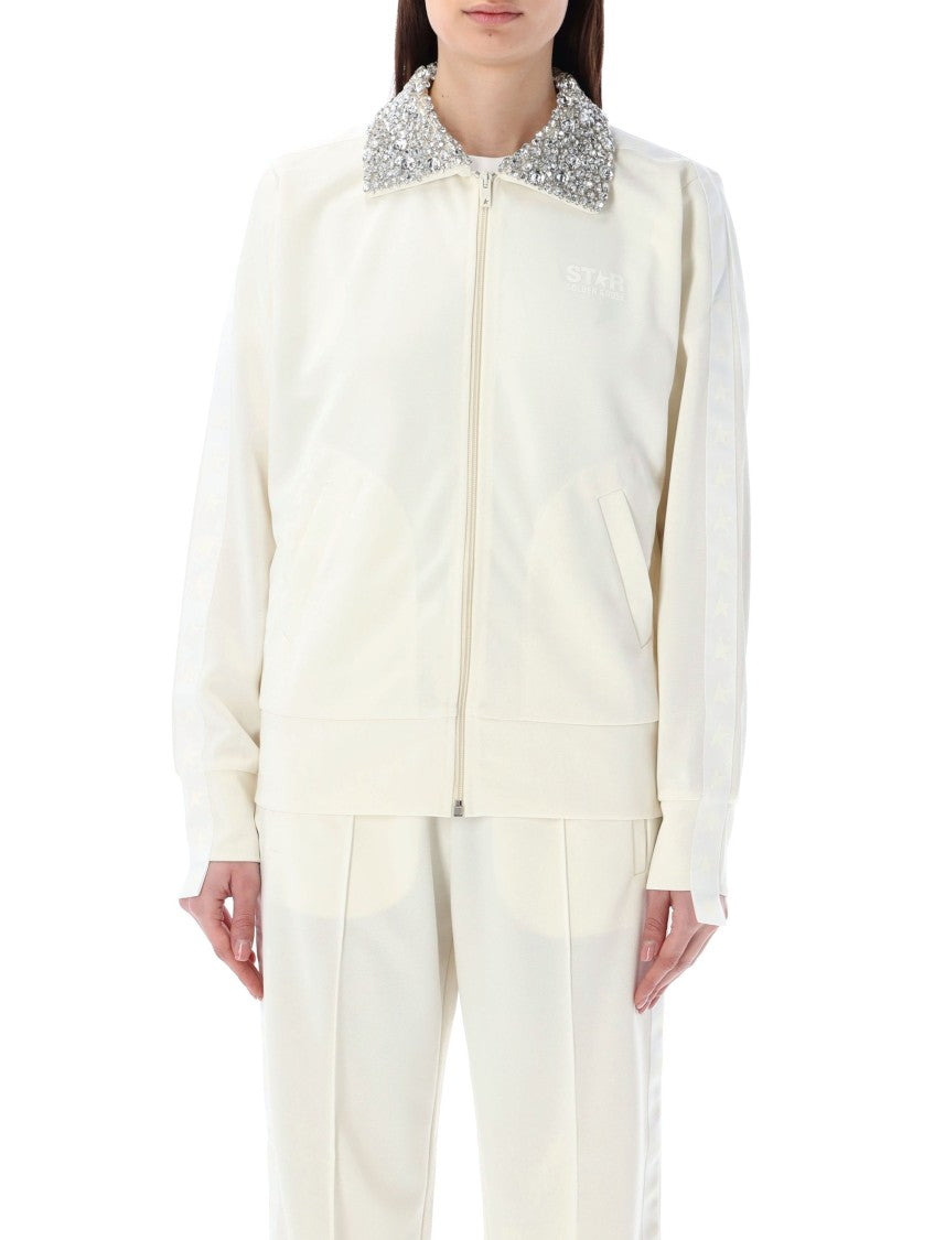 Golden Goose Zip Fleece Crystal Collar Jacket