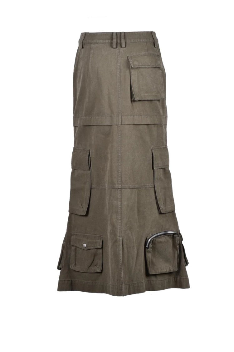We11done Cotton Cargo Dress - Khaki