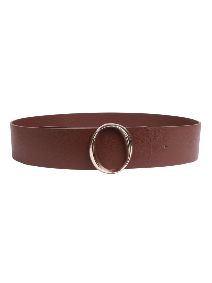 Claudio Orciani Wide Brown Circular Buckle Belt