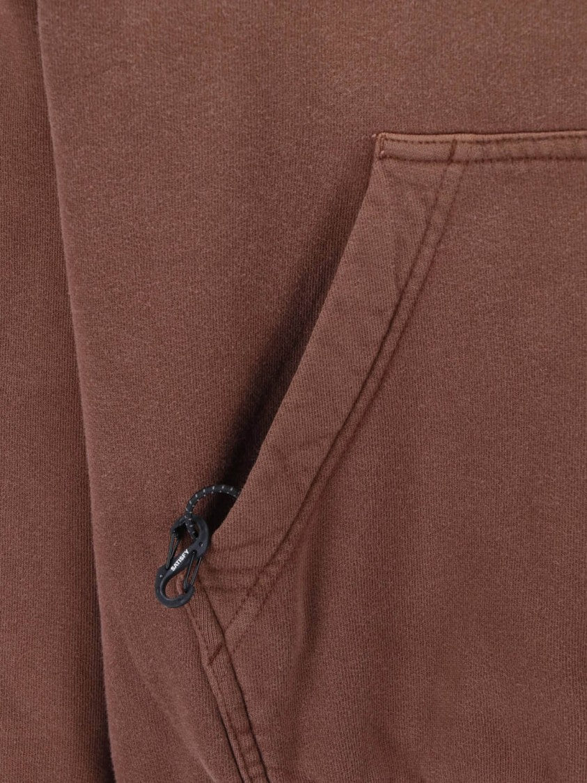 Satisfy Cropped Brown Hoodie With Kangaroo Pocket And Zipper Detail