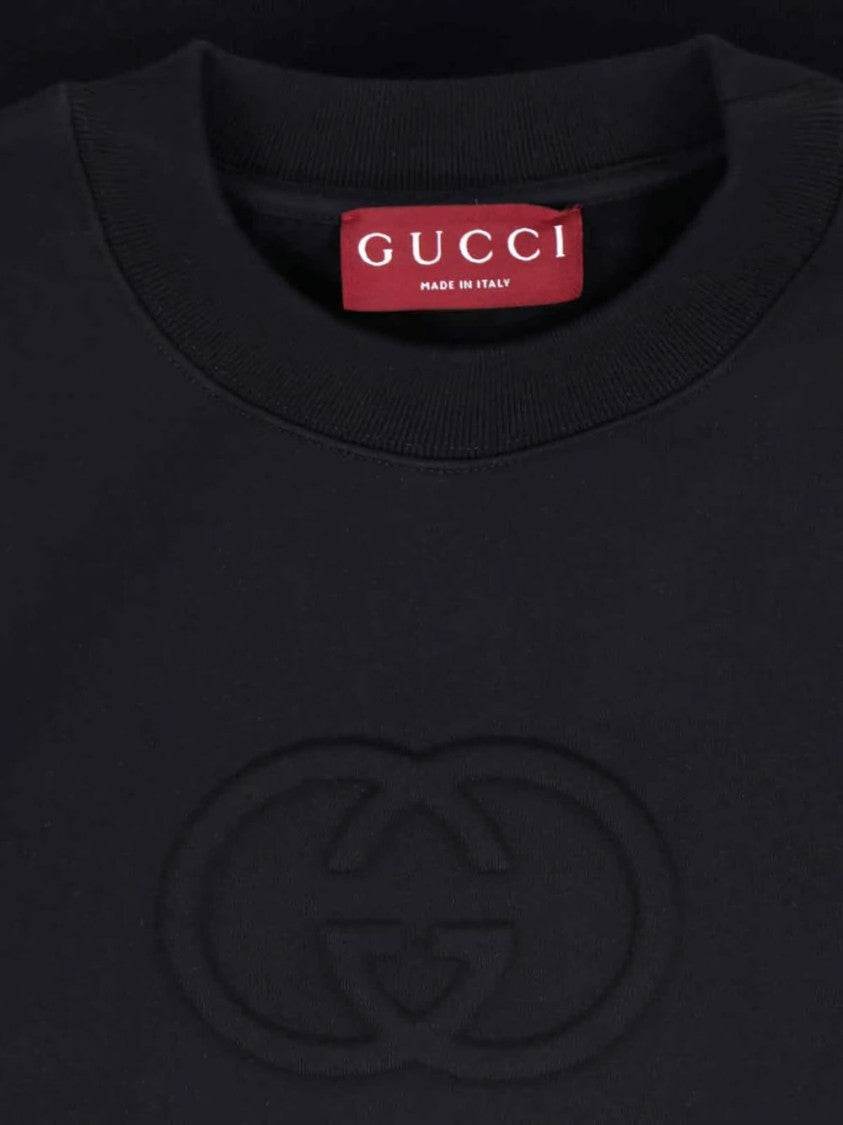 Gucci Black Sweater With Embossed Logo