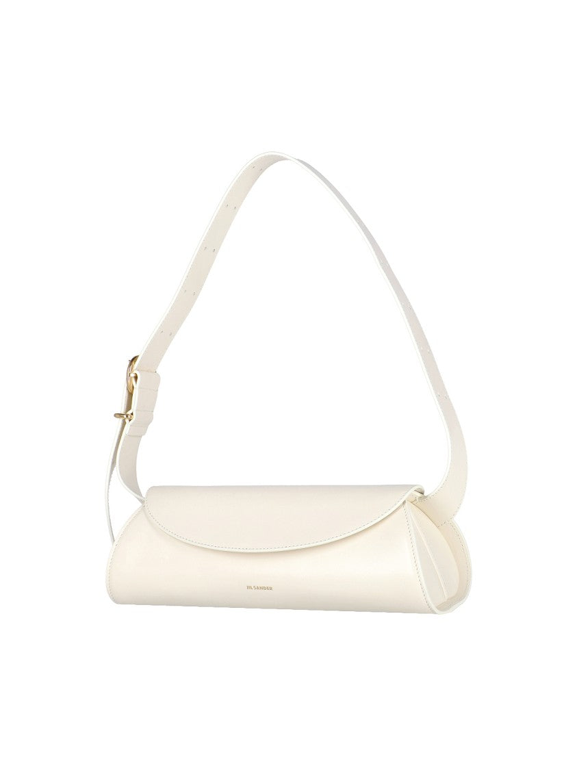 Jil Sander White Cannolo Adjustable Strap Shoulder Bag