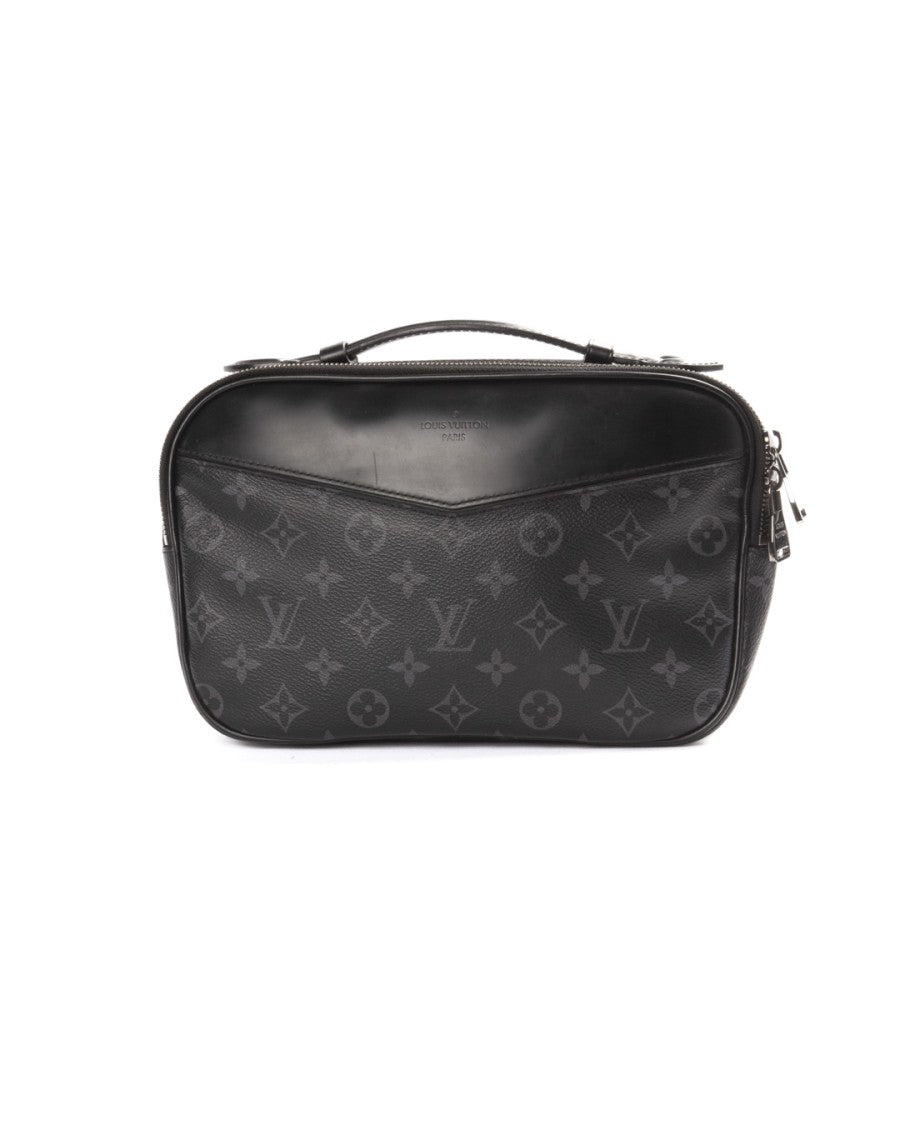 Louis Vuitton Pochette Gm Monogram Eclipse With Leather Trim