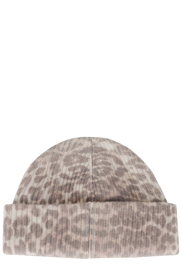 Ganni Graphic Leopard Beanie