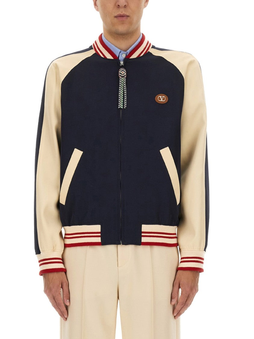 Valentino Wool And Cotton Bomber Jacket