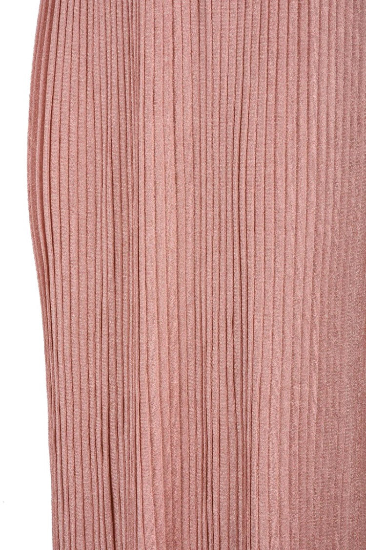 Elisabetta Franchi Long Pleated Lamé Skirt - Old Rose