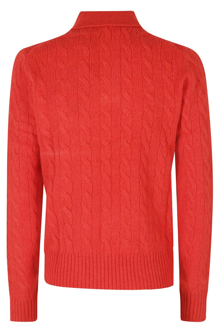 Polo Ralph Lauren Cable-Knit Polo Collar Wool-Blend Pullover Sweater