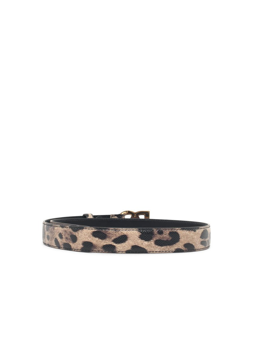 Dolce & Gabbana Leopard D Leather Belt