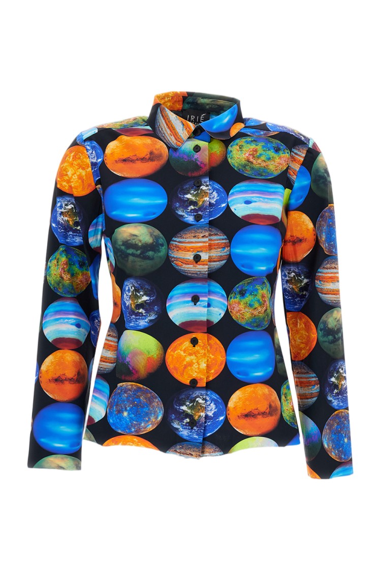 Irie' Multicolor Planet Print Casual Shirt