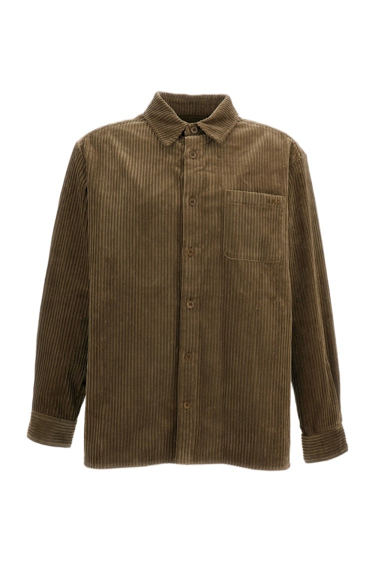 A.P.C. Mateo Logo Cotton Corduroy Overshirt